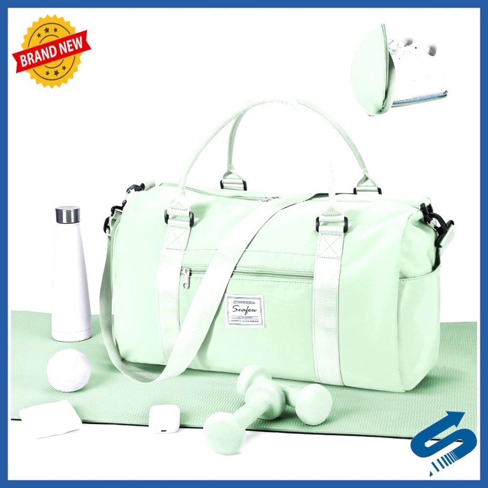 Small Duffle Bag With Shoe Compartment, Waterproof Gym Travel Carry-On Weekender